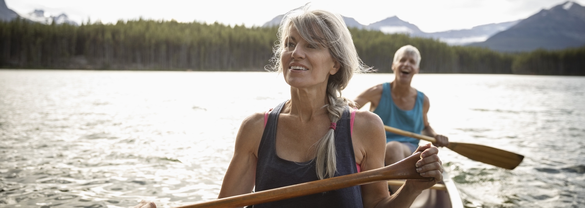 Couple canoeing