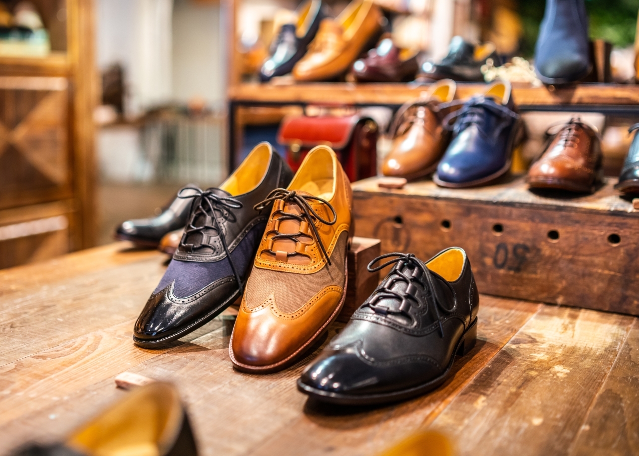 Boutique shoes in a store